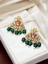 Load image into Gallery viewer, Tayani 22k gold plated Enamel meenakari Stud pearl earrings
