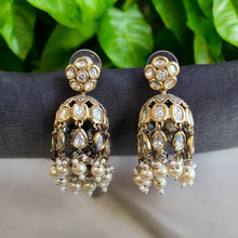 Load image into Gallery viewer, Tayani statement 22k Gold plated Pearl jhumki  Earrings
