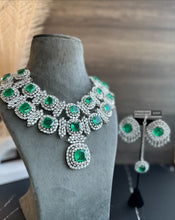 Load image into Gallery viewer, Alia bhatt American diamond Cz necklace choker set
