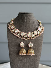Load image into Gallery viewer, Moni 22k Gold plated Pink Tayani Enamel Necklace set
