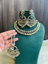 Load image into Gallery viewer, Polki Necklace pearl Set with maangtikka

