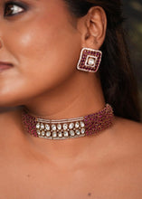 Load image into Gallery viewer, Ruby Moissanite Stone Choker Necklace set
