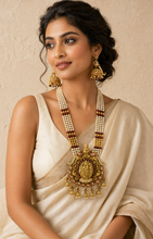 Load image into Gallery viewer, Moissanite Long Ruby Krishna ji Premium Necklace set
