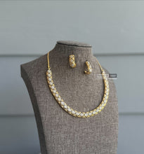 Load image into Gallery viewer, Golden Hasli American Diamond Dainty Necklace set
