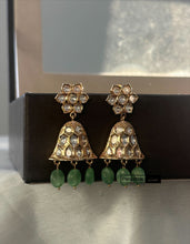 Load image into Gallery viewer, 22k gold plated Tayani gold plated half Jhumki Earrings
