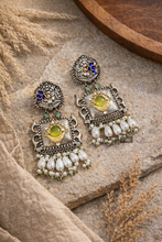 Load image into Gallery viewer, German silver lookalike Pachi Pearl Dangling earrings
