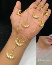 Load image into Gallery viewer, Long Delicate Jadau kundan dainty necklace set
