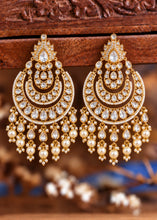 Load image into Gallery viewer, Tayani statement 22k Gold plated Chandbali Earrings
