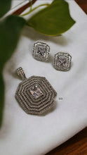 Load image into Gallery viewer, American diamond Silver dainty pendant set
