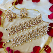 Load image into Gallery viewer, Tayani 22k gold Plated pearl Choker necklace set

