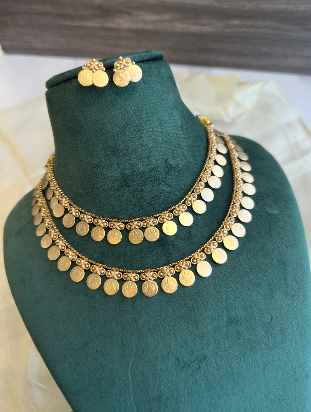 Double Layer lakshmi ji Coin Ethnic Necklace set