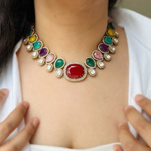 Load image into Gallery viewer, Moissanite Multicolor Doublet Premium Statement Necklace set
