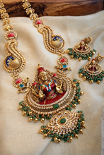Load image into Gallery viewer, Hand painted Lakshmi ji Long Haram necklace set
