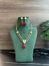 Load image into Gallery viewer, Moissanite Ruby double layered Doublet premium Necklace set
