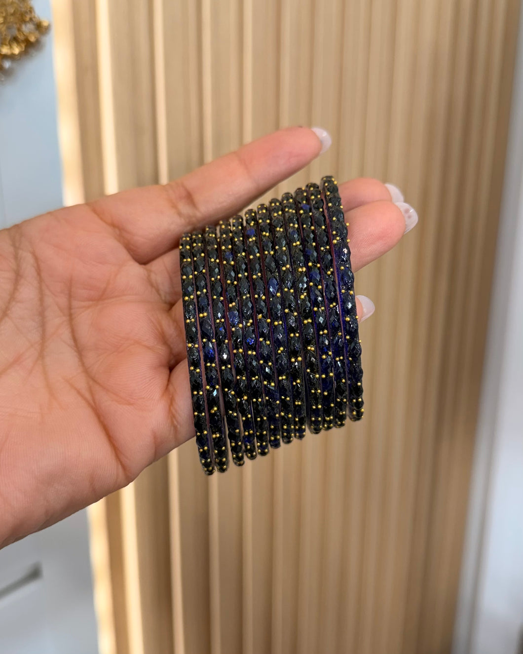 Dark Purple Glass Bangles 12 pcs Non openable – PencilboxShopUSA