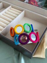 Load image into Gallery viewer, Handmade Pair of Mirror Fabric bangles
