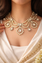 Load image into Gallery viewer, American Diamond Bridal Uncut Kundan Necklace set with Maangtikka
