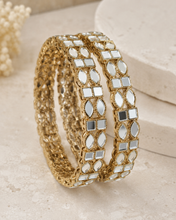 Load image into Gallery viewer, Mirror Golden polish Pair of Bangles
