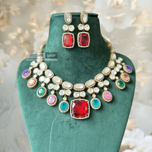 Load image into Gallery viewer, Moissanite Multicolor Doublet Premium Statement Necklace set
