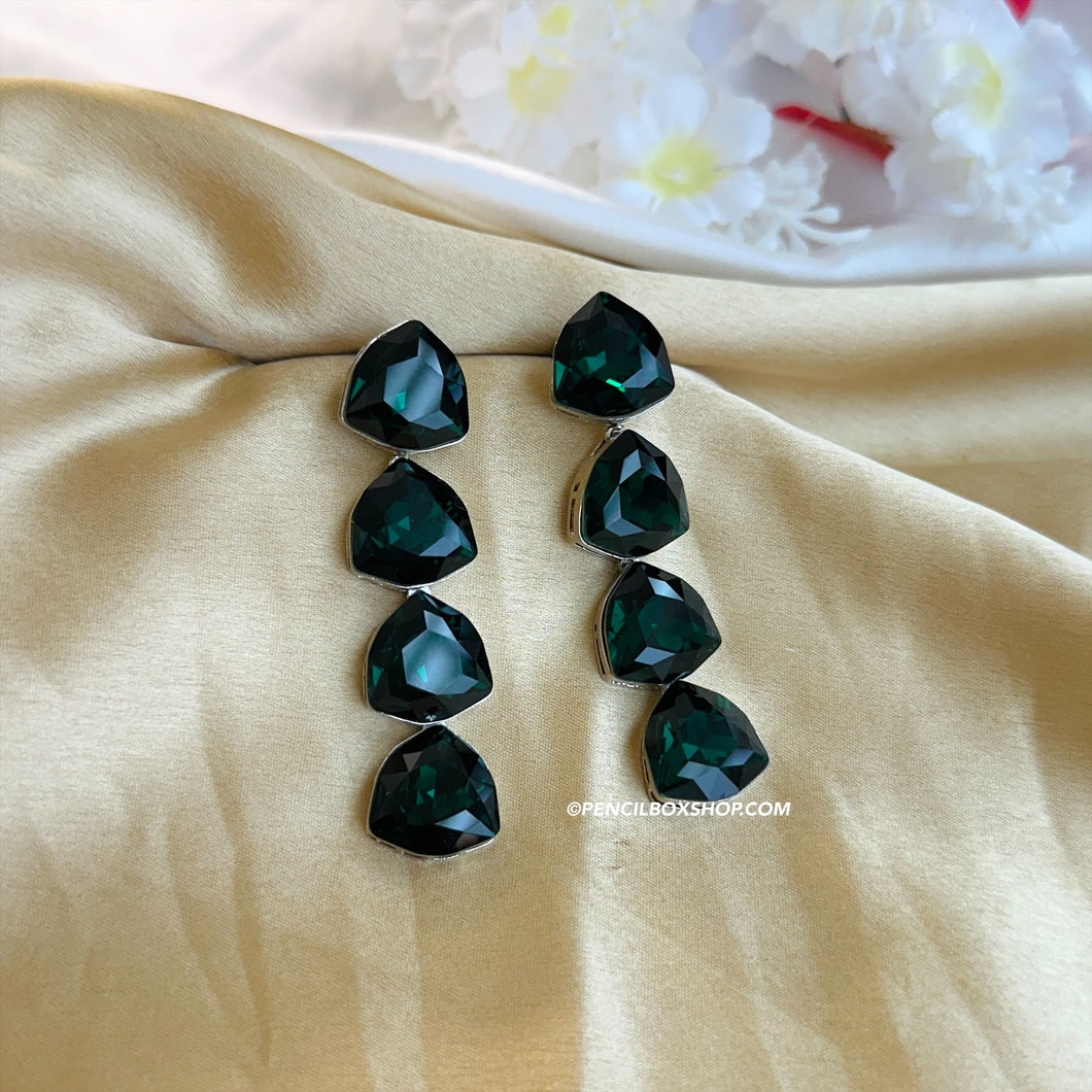 Svarovski Certified Green Emerald Earrings