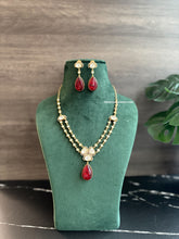 Load image into Gallery viewer, Moissanite Ruby double layered Doublet premium Necklace set

