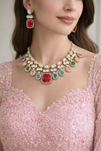 Load image into Gallery viewer, Moissanite Multicolor Doublet Premium Statement Necklace set
