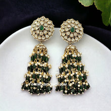 Load image into Gallery viewer, Moissanite Green Pearl Big long Earrings
