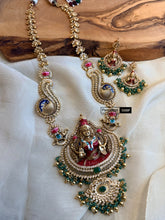 Load image into Gallery viewer, Hand painted Lakshmi ji Long Haram necklace set
