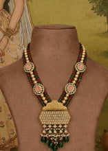 Load image into Gallery viewer, Ruby Green gold plated Bridal Premium Statement Necklace set
