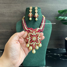 Load image into Gallery viewer, Ruby Layered Moissanite Necklace set
