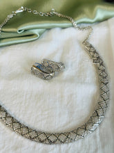 Load image into Gallery viewer, Silver Hasli American  Diamond Dainty Necklace set
