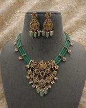 Load image into Gallery viewer, Jade Cz multicolor Lakshmi ji Necklace set
