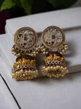 Load image into Gallery viewer, Nandi Wooden jhumka Unique earrings
