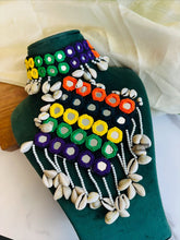 Load image into Gallery viewer, Handmade Mirror Coin Shell Fabric Square Choker necklace
