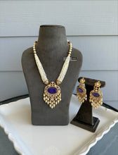 Load image into Gallery viewer, Purple Pearl Doublet Tayani 22k gold plated Long necklace set
