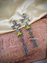 Load image into Gallery viewer, German silver Long Tribal Bohemian Dangling Earrings
