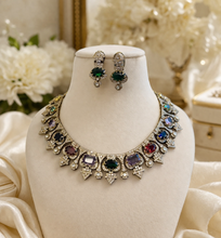 Load image into Gallery viewer, Sabya Inspired Celebrity Multicolored Gemstones Premium Necklace set
