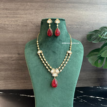 Load image into Gallery viewer, Moissanite Ruby double layered Doublet premium Necklace set
