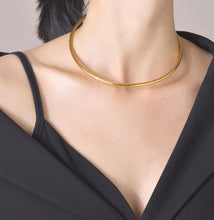 Load image into Gallery viewer, Plain golden Adjustable  18k gold plated stainless steel Hasli necklace chain IDW
