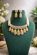 Load image into Gallery viewer, Kundan Designer Meenakari Pearl Necklace set
