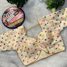 Load image into Gallery viewer, 38-42 Gold Multicolor Foiled Mirror Embroidery Blouse
