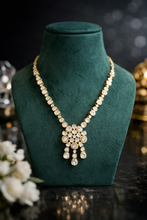 Load image into Gallery viewer, Gold plated Dainty moissanite Stone Chain Necklace set
