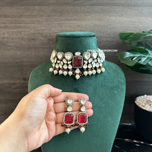 Load image into Gallery viewer, Ruby Moissanite Premium Choker Necklace set
