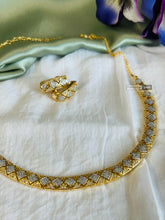 Load image into Gallery viewer, Golden Hasli American Diamond Dainty Necklace set
