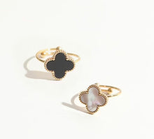 Load image into Gallery viewer, Clover titanium Stainless Steel gold finish adjustable ring  IDW
