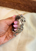 Load image into Gallery viewer, White Openable Cuff German Silver Lookalike Kada Bangle
