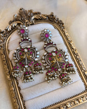 Load image into Gallery viewer, Moissanite Premium Peacock Dangler Earrings
