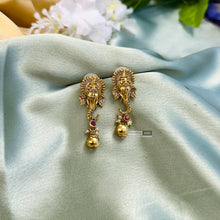 Load image into Gallery viewer, Multiple colors-Ganpati Studs Small Pearl Earrings Temple Jewelry
