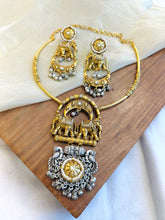 Load image into Gallery viewer, German Silver Dual Tone Elephant Golden necklace set
