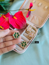 Load image into Gallery viewer, Kundan 22k gold plated Tayani flower Stud Earrings
